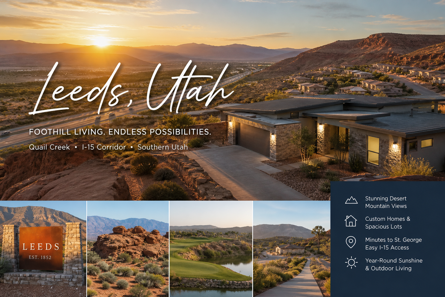Leeds, Utah foothill community near Quail Creek — real estate