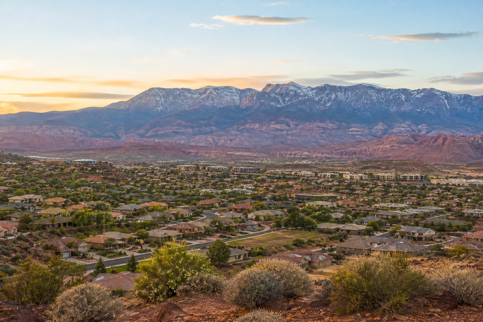 Pine Valley Mountains viewed from St. George, Utah real estate market