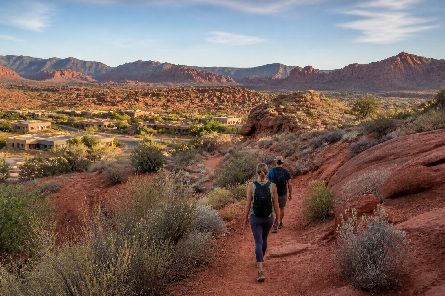 Red rock desert landscape in Ivins Utah real estate market