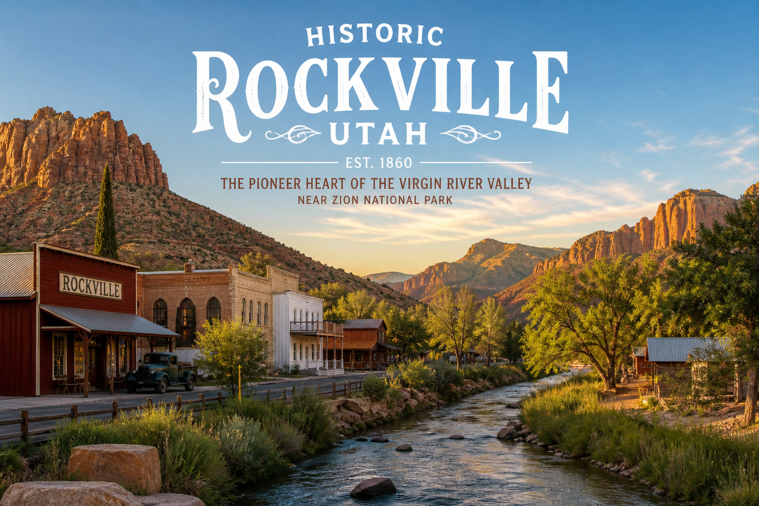 Rockville, Utah historic town near Zion National Park — homes for sale